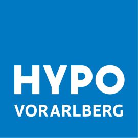 Hypo Vorarlberg Logo blauer Hintergrund weiße Schrift
