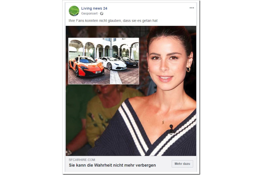 Screenshot von Fake Post mit Lena Meyer-Landrut